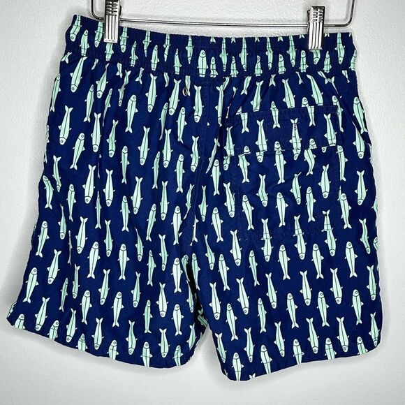 Tom & Teddy Classic Swim Shorts Ink Blue & Green Sardines Mens size Small - Picture 4 of 6